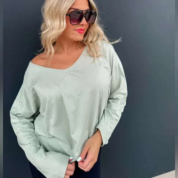 Parker Basic Washed Long Sleeve Tee In Charcoal | LG/XL - Picture 8 of 8